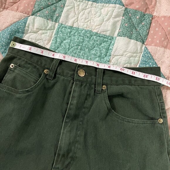 Vintage Dixie Blues Jeans Womens Green High Rise Tapered Leg 90s - Picture 6 of 7